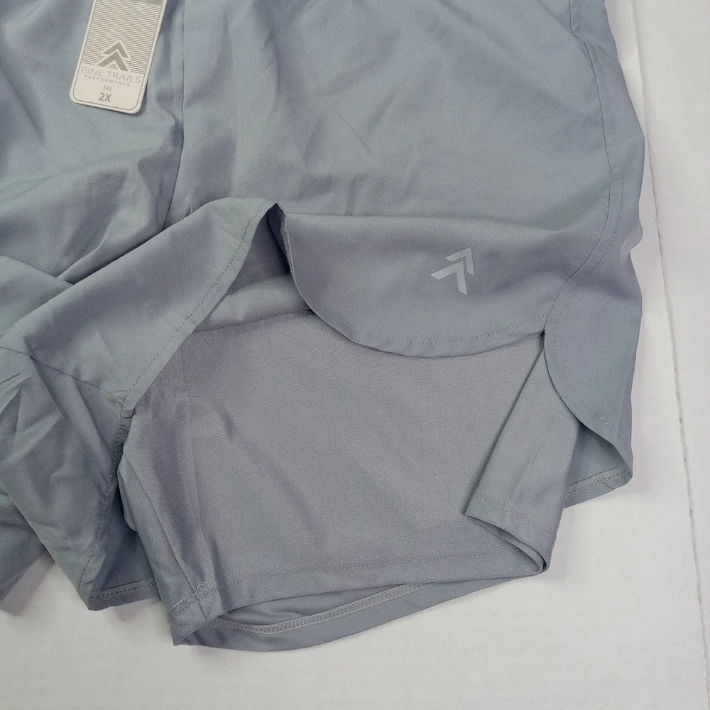 Pine Trails Performance Shorts Women's Size 2X Gray 2-in-1 Reflective Logo